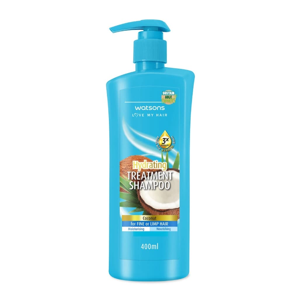 Watsons วัตสัน ทรีทเมนท์ แชมพู โคโคนัท ฟอร์ ฟายน์ ออร์ ลิมพ์ แฮร์ 400มล. รูปที่ 3