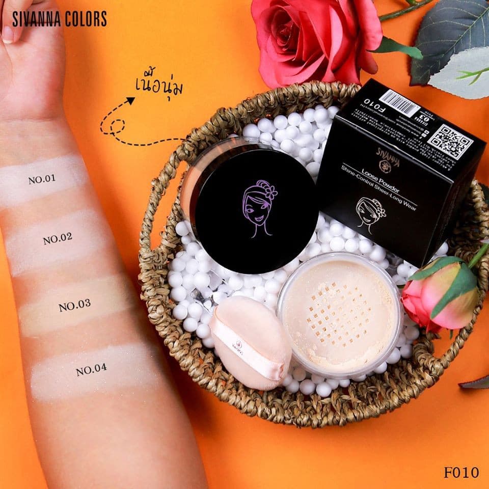 แท้/ถูก ซีเวียน่า แป้งฝุ่นคุมมัน F010 Sivanna Colors Loose Powder Shine-Control Sheer-Long Wear Oil Control รูปที่ 7