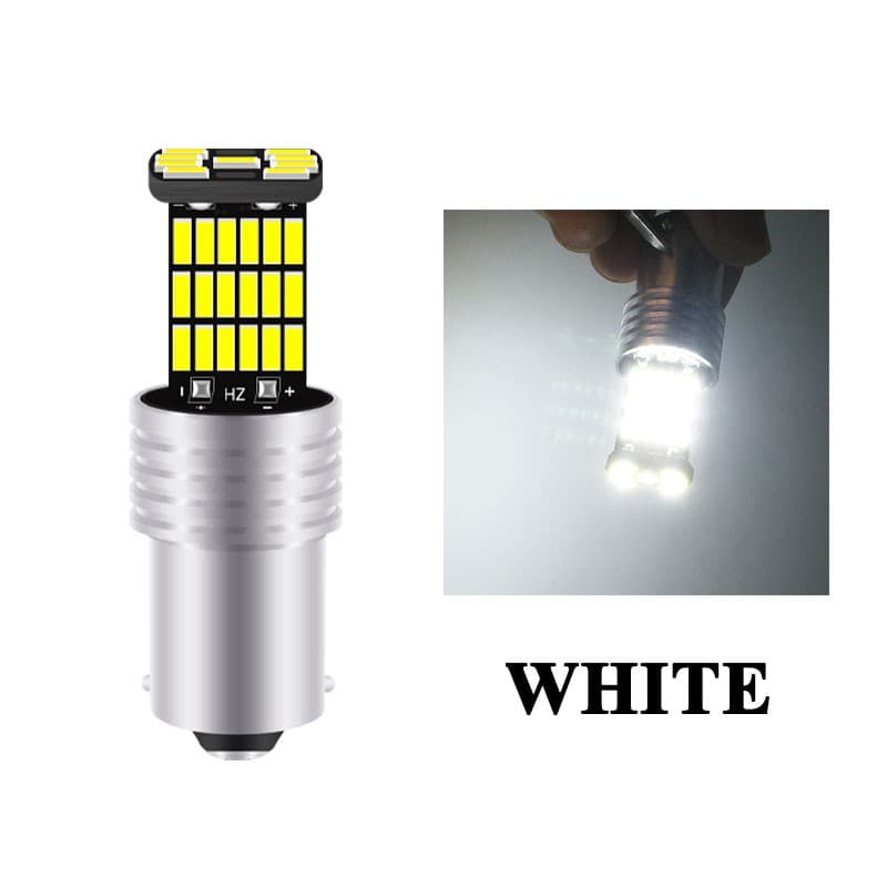 หลอดไฟเบรกท้ายรถยนต์ LED T15 T20 1156 BA15S P21W W16W 45SMD 4014 12V สีขาว สีเหลือง รูปที่ 8