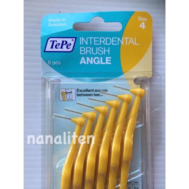 แปรงซอกฟัน เทเป้ Tepe Interdental Brush Angle แบบมีด้าม แปรงซอกดัดฟันขนาด0.4-0.8มมแพคละ6อันจากสวีเดน รูปที่ 6