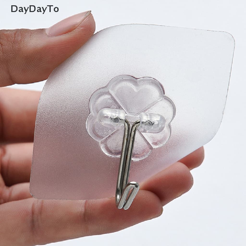 Daydayto ตะขอแขวนกุญแจ สเตนเลส แบบใส มีกาวในตัว แข็งแรง อเนกประสงค์ สําหรับห้องครัว ห้องน้ํา 10 ชิ้น รูปที่ 4
