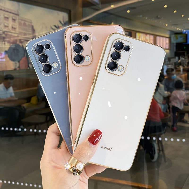 เคส OPPO Reno5 5G Reno 5 Pro 5G Reno6 5G A94 4G RENO 4 4G RENO 3 A74 5G A54 4Gelectroplate case soft Reno5 Reno5Pro เคสโทรศัพท์เคลือบด้วยไฟฟ้า รูปที่ 1