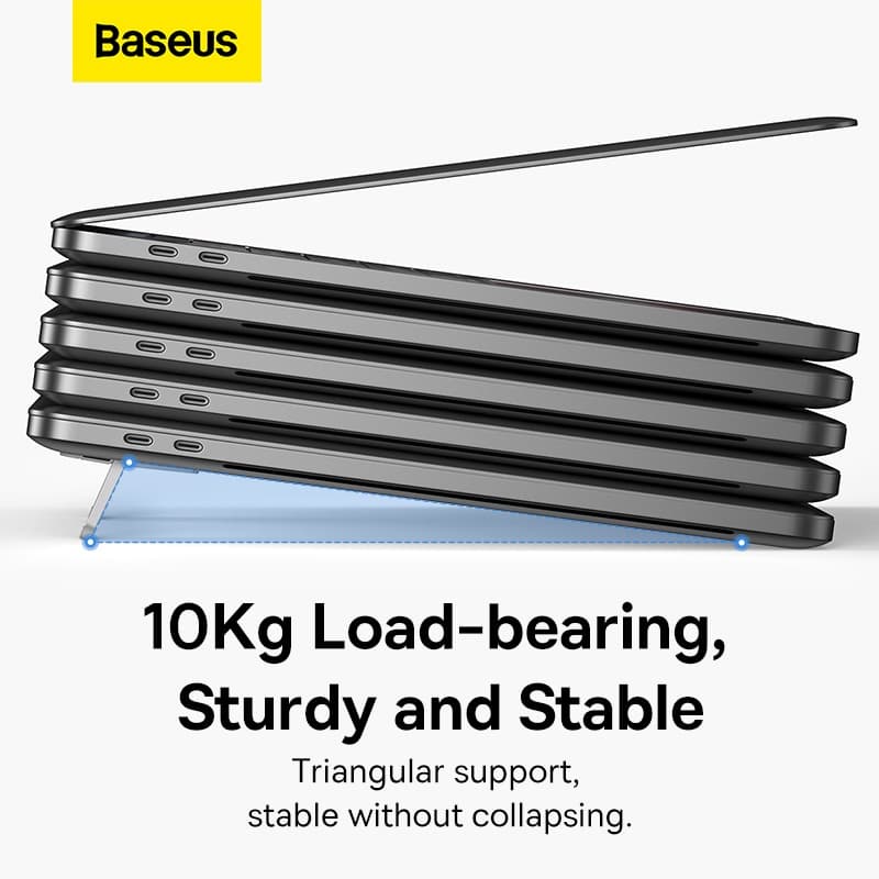 BASEUS ขาตั้งแล็ปท็อปแบบพกพา 2 ชิ้น โลหะผสมสังกะสี รับน้ำหนักได้ 10 กก. รูปที่ 7