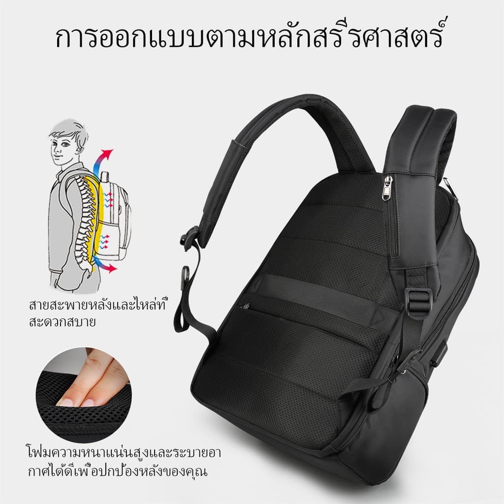 Tigernu 3585 กระเป๋าเป้สะพายหลัง กันน้ำ ขนาด 15.6 นิ้ว รูปที่ 6