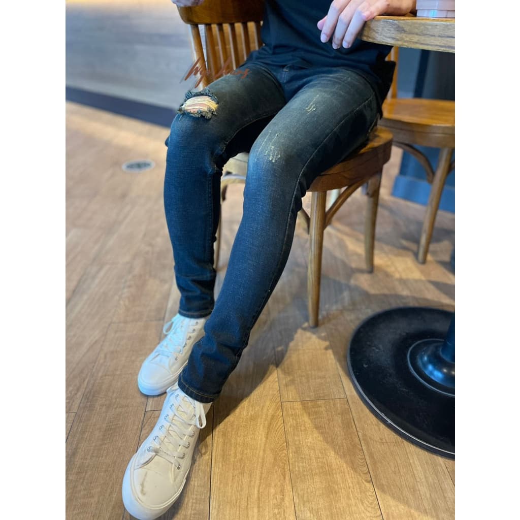 ‍ กางเกงยีนส์ผู้ชาย ขาเดฟ ทรงสกินนี่ ผ้ายืด‍ skinny jeans men รูปที่ 4