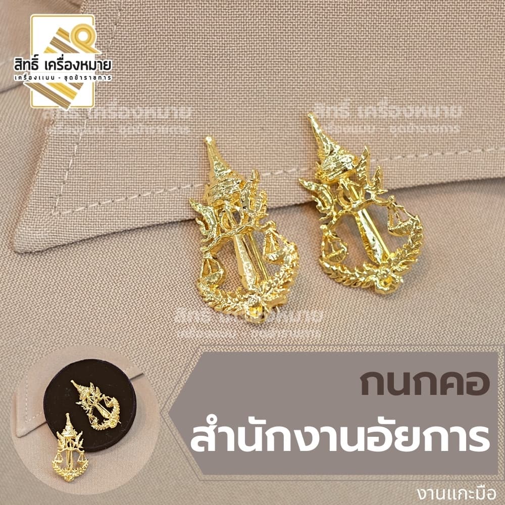 กนกคอกระทรวง เข็มติดปกคอเสื้อ งานแกะมืออย่างดี ทุกกระทรวง ทุกสังกัด รูปที่ 8