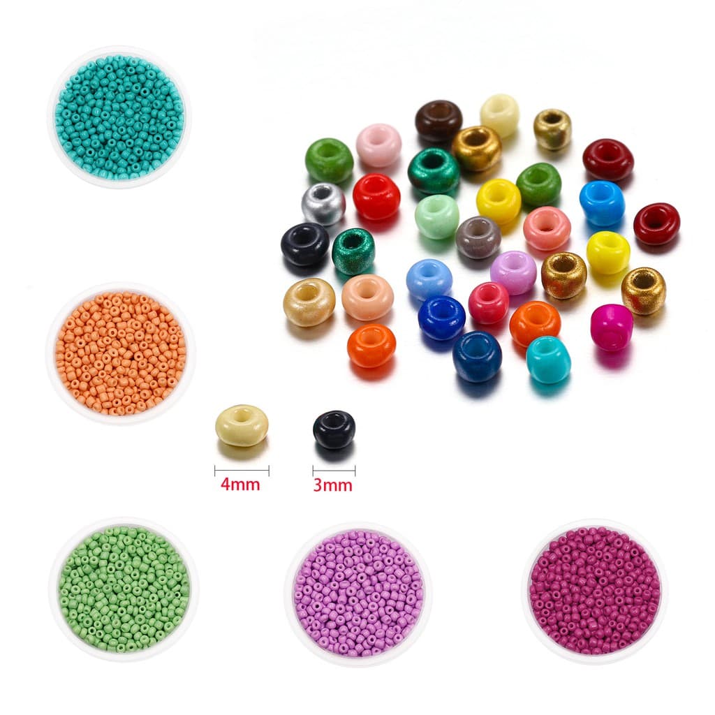 ST.KUNKKA 3-4mm ลูกปัดเม็ดทราย หลายสีลูกปัดแก้ว ลูกปัดทรงกลมขนาดเล็ก 300-600 ชิ้น รูปที่ 1