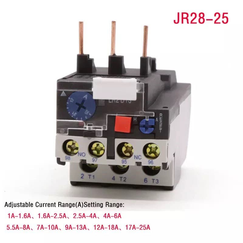 โอเวอร์โหลด รีเลย์ JR28-25 รีเลย์ 1.6A 2.5A 4A 6A 8A 10A 13A 18A 25A Overload Current สำหรับ แมกเนติก CJX2 รูปที่ 1