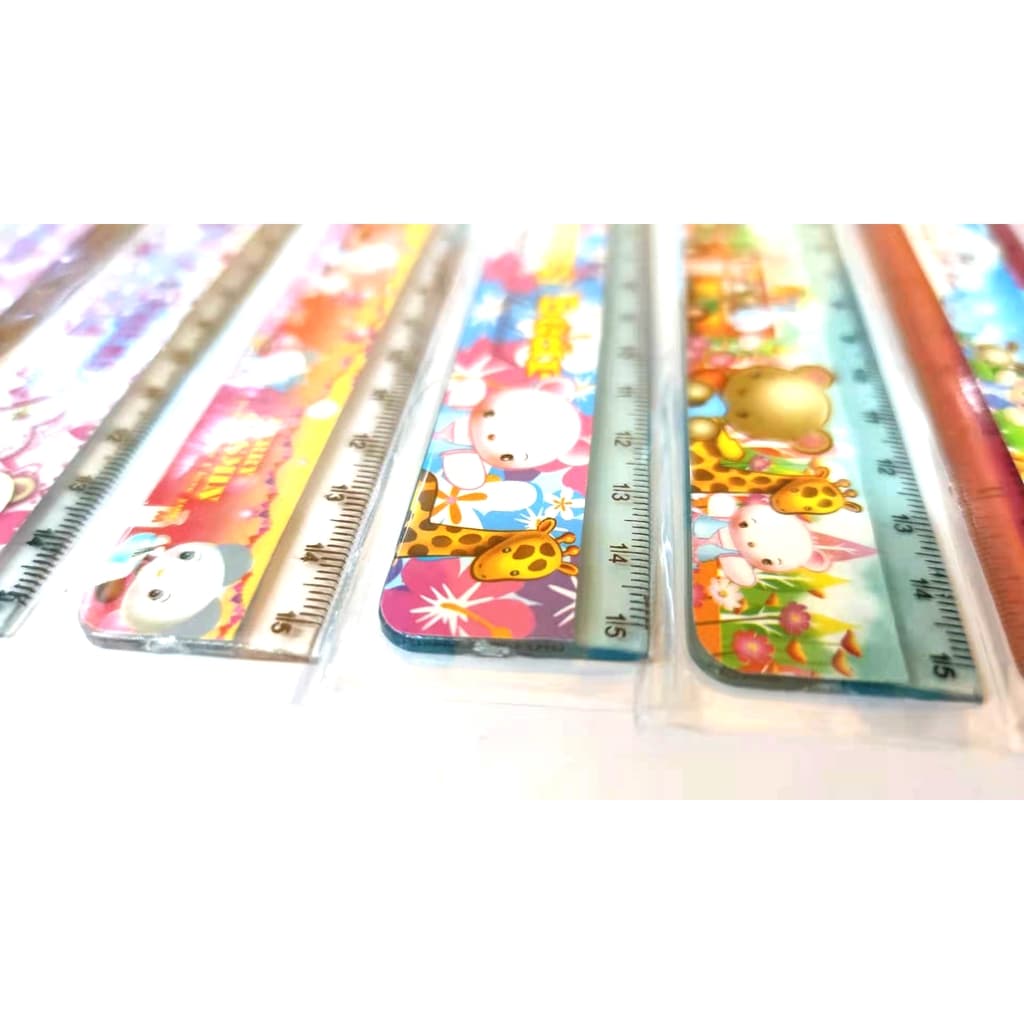 ไม้บรรทัด พลาสติก แบบสั้น ลายการ์ตูน รุ่นประหยัด สุ่มลาย ขนาด 16ซม. น่ารักมากๆ รูปที่ 4