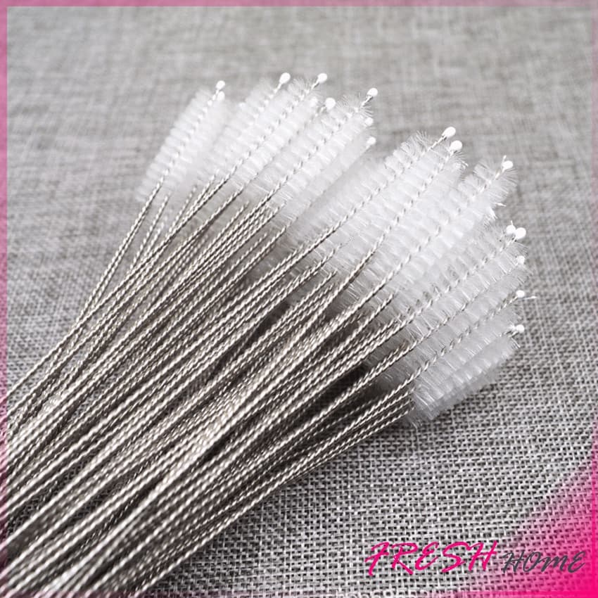 แปรงล้างหลอดดูด จุกนม ขนไนล่อน ไม่ทำให้เป็นรอย Stainless steel soft straw straw brush รูปที่ 7