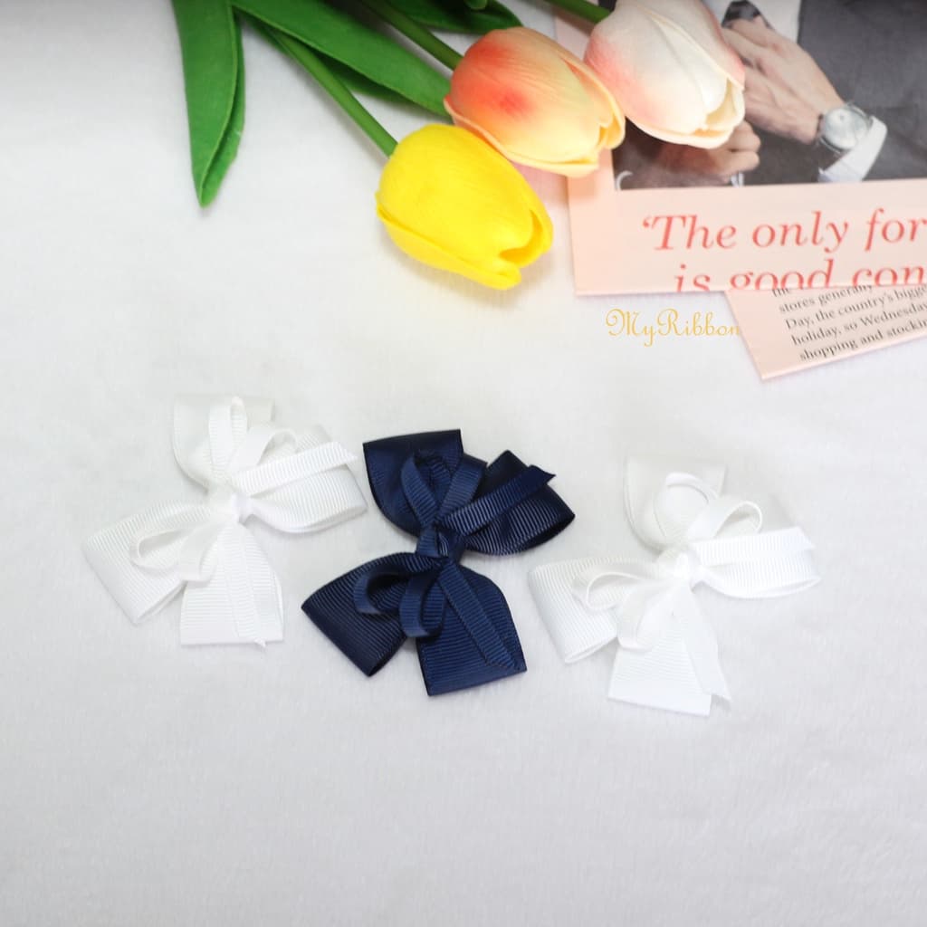 โบนักเรียน/กิ๊บติดผมเด็ก งานแฮนด์เมด ราคาคู่ละ 35 บาท แบบที่ 4 รูปที่ 3