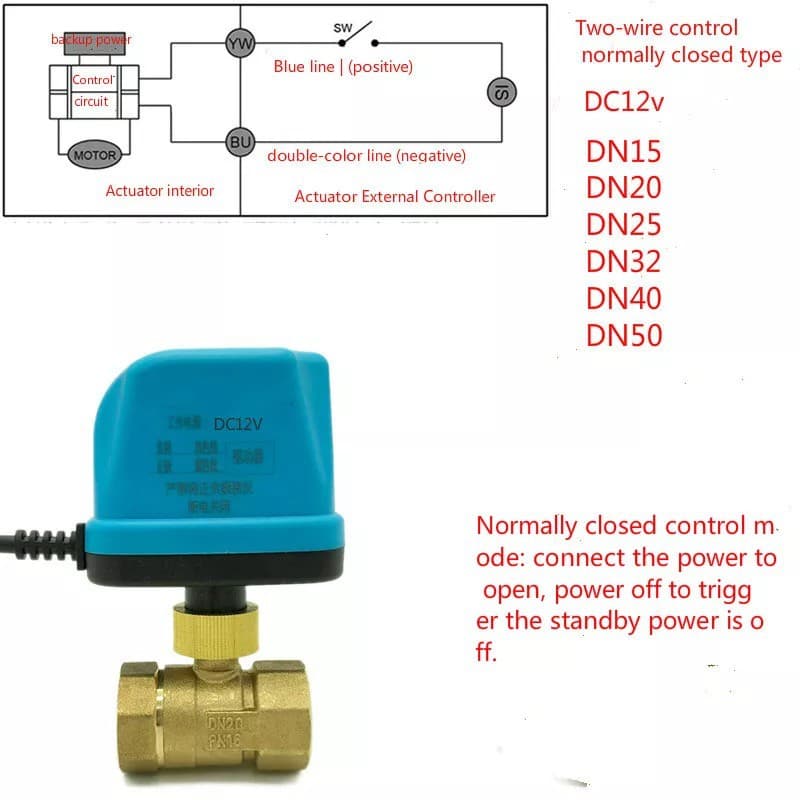 วาล์ว มอเตอร์วาล์ว บอลวาล์ว 2 สาย เปิดได้ไม่ต้องอาศัยแรงดันนำ้ ทองเหลือง Ball Valve ปกติปิด จ่ายไฟเปิด หยุดจ่ายไฟ รูปที่ 7
