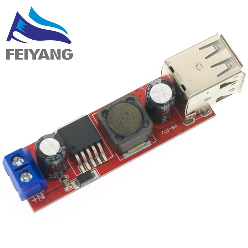 โมดูลแปลง DC 6V-40V เป็น 5V 3A ชาร์จ USB คู่ สําหรับยานพาหนะ LM2596 รูปที่ 5