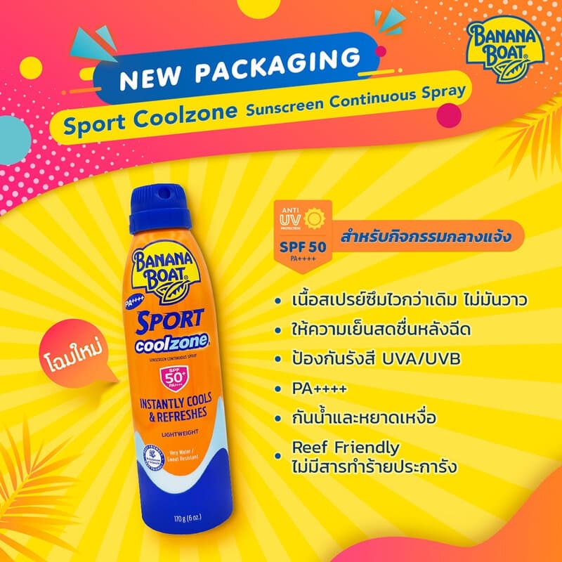 Banana Boat Sunscreen Spray สเปรย์กันแดด บานาน่า โบ้ท 170g รูปที่ 4
