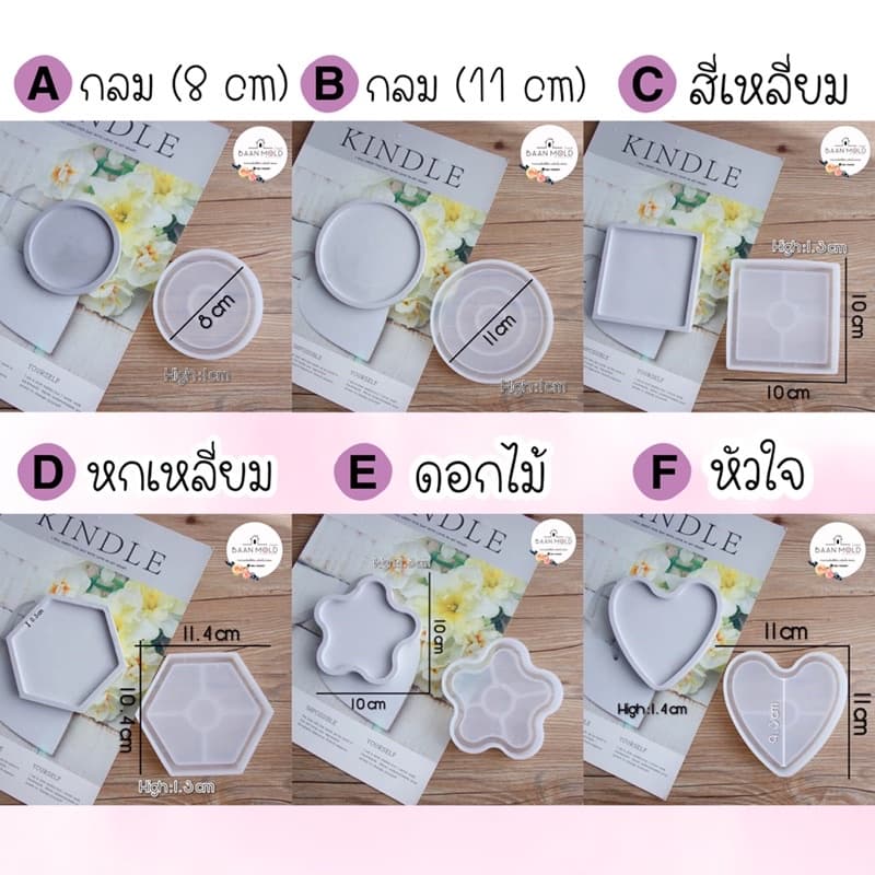 แม่พิมพ์ซิลิโคน พิมพ์เรซิ่น พิมพ์กระถางปูน แม่พิมพ์ถาดรองแก้ว รูปที่ 4