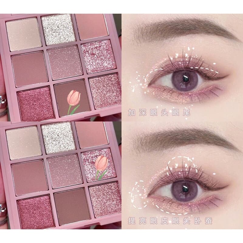 DIKALU COCO VENUS พาเลทอายแชโดว์ 9 สี โทนชมพูนู้ด เนื้อดินน้ำมัน ใยไหม แมทประกายชิมเมอร์ สีสวย ติดทน Eye Shadow รูปที่ 5