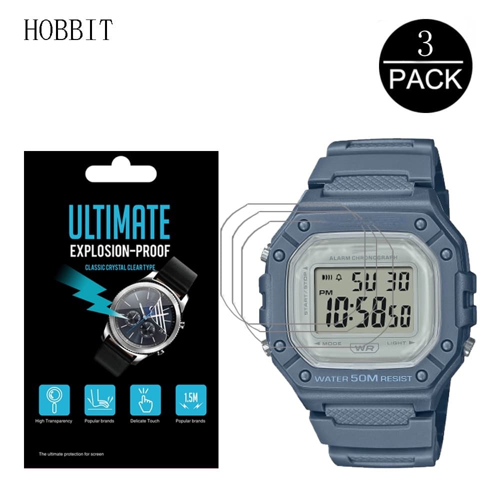 Yifilm ฟิล์มกันรอย PET กันระเบิด สําหรับสมาร์ทวอทช์ Casio Watch W-218h F-108 AE1200 1000 1300 3 ชิ้น รูปที่ 2