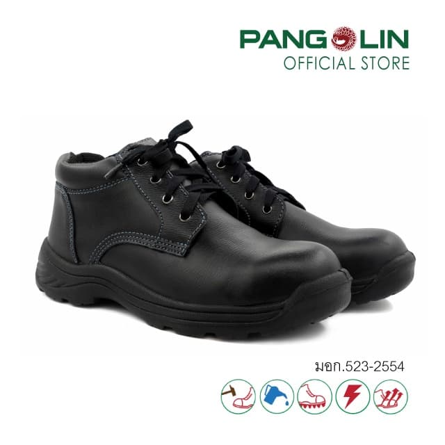 PANGOLIN รองเท้าเซฟตี้ รองเท้านิรภัย พื้นพียู แบบหุ้มข้อ รุ่น0027U สีดำ รูปที่ 1