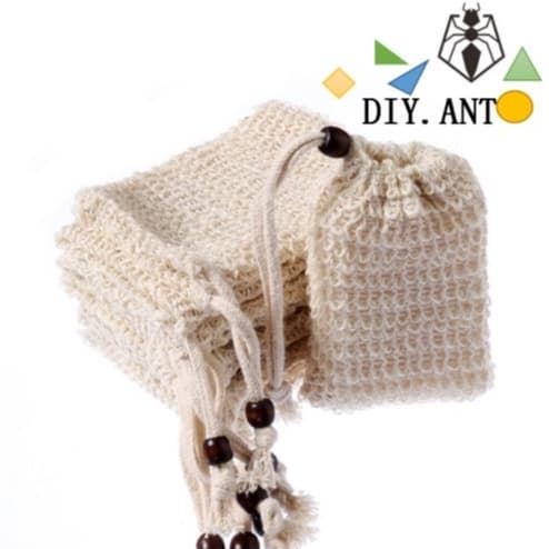 DIY ถุงตาข่าย สำหรับใส่สบู่ ถุงใส่สบู่ตีฟองธรรมชาติ กระเป๋าตาข่าย ถุงใส่สบู่อาบน้ำ 1 ชิ้น รูปที่ 1