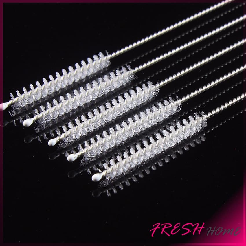 แปรงล้างหลอดดูด จุกนม ขนไนล่อน ไม่ทำให้เป็นรอย Stainless steel soft straw straw brush รูปที่ 5