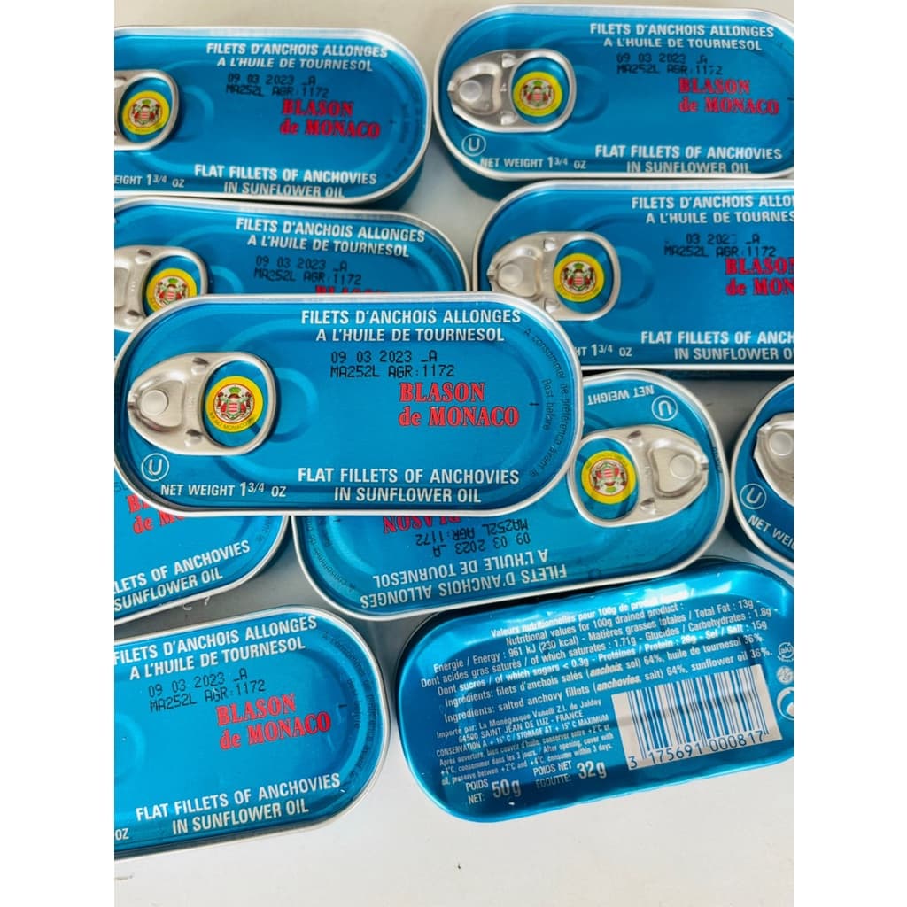 ปลาแองโชวี่ ดองในน้ำมันทานตะวัน ขนาด 50 กรัม Anchovies In Soya Oil 50 g BLASON DE MONACO รูปที่ 3