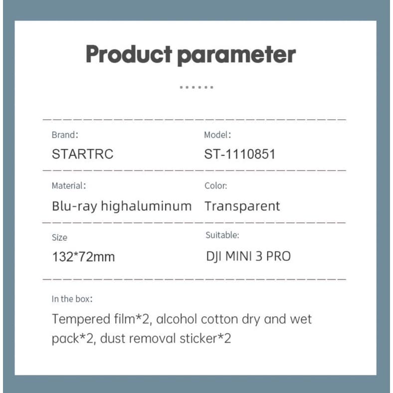 STARTRC 2pcs/pack HD Tempered Glass Screen Protector Film for รีโมท DJI RC /RC 2 Series รูปที่ 9