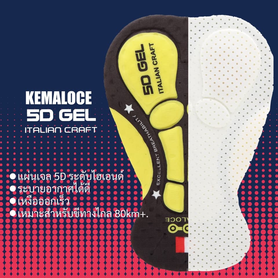 KEMALOCE แผ่นเจล 5D กางเกงปั่นจักรยาน ชุดชั้นในสำหรับปั่นจักรยาน โปรกันกระแทก กางเกงในจักรยาน 2024 สีดำ ชุดชั้นในจักรยาน รูปที่ 7