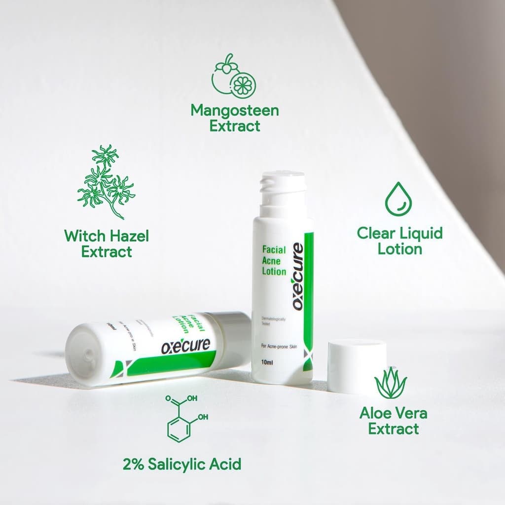 Oxe'cure เจลแต้มสิว เนื้อเจลใส ซึมไว ลดสิว Facial Acne Lotion 10 ml สูตรออริจินัล รูปที่ 8