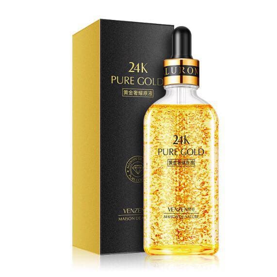 เซรั่มเพียวโกลด์ VENZEN 24K PURE GOLD SERUM 100ml. เซรั่มทองคำบริสุทธิ์ 24k ลดริ้วรอย หน้าขาวใส รักษาฝ้า กระ ยกกระชับผิว รูปที่ 1
