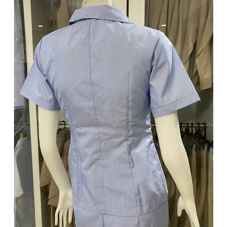 เสื้อฟ้าสาธารณสุข คอบัวมนป้าย รูปที่ 8