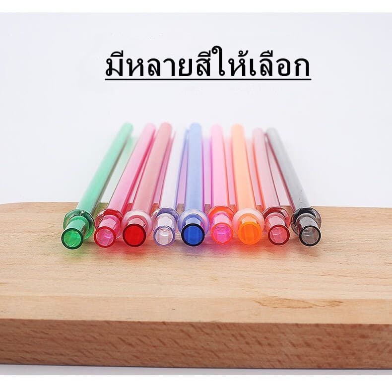โปร หลอดพลาสติกใส ใช้ดูดนำ้ มี 9 สี ให้เลือก ใช้กับ 20ออนซ์ รูปที่ 2
