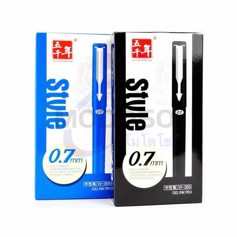 ปากกาเจล ขนาดเส้น 0.7mm รุ่น W-369 หมึกสีน้ำเงิน/ดำ/แดง แบบมีปลอกด้ามยาง สามารถเปลี่ยนไส้ได้ #pen#office รูปที่ 8