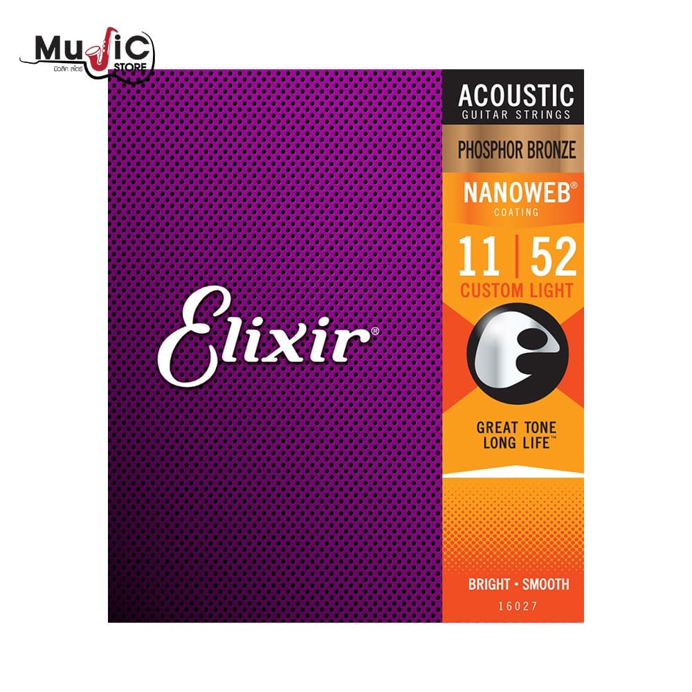 Elixir Phosphor Bronze NANOWEB COATING สายกีต้าร์โปร่ง สายเคลือบกันสนิม รูปที่ 3