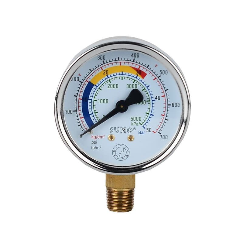 เกจ์วัดแรงดัน SUMO 63mm. Pressure Gauge แบบแห้ง เกลียวออกล่าง 1/4" ใช้ได้ทั้งระบบลมและน้ำ 1-250 บาร์ เกจ์แห้ง เกจ์ลม รูปที่ 2