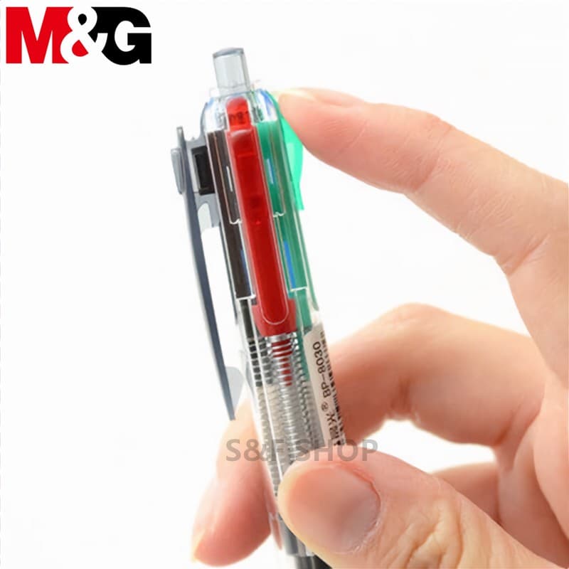 ปากกาลูกลื่นแบบกด M&G BP-8030 ปลอกยาง หมึก 4 สีในแท่งเดียว ขนาดเส้น 0.7mm #M&G #School #office รูปที่ 3
