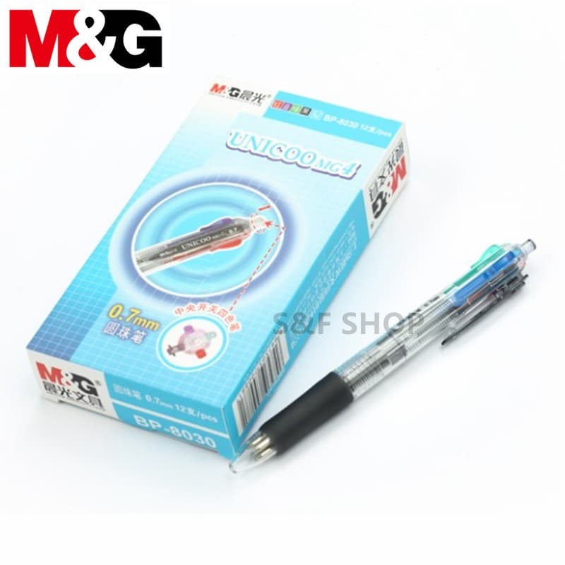 ปากกาลูกลื่นแบบกด M&G BP-8030 ปลอกยาง หมึก 4 สีในแท่งเดียว ขนาดเส้น 0.7mm #M&G #School #office รูปที่ 8