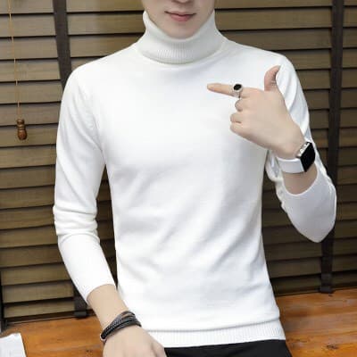 Hot ไหมพรมผู้ชายคอเต่ารุ่นขายดี เนื้อผ้าหนานุ่ม ใส่สบายทรงเกาหลี รูปที่ 7