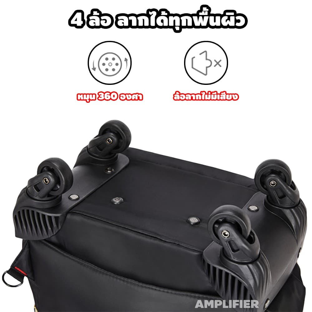 กระเป๋าเป้ล้อลาก 4 ล้อ มีช่องใส่โน๊ตบุ๊ค มีช่องUSB กันน้ำได้ รูปที่ 9