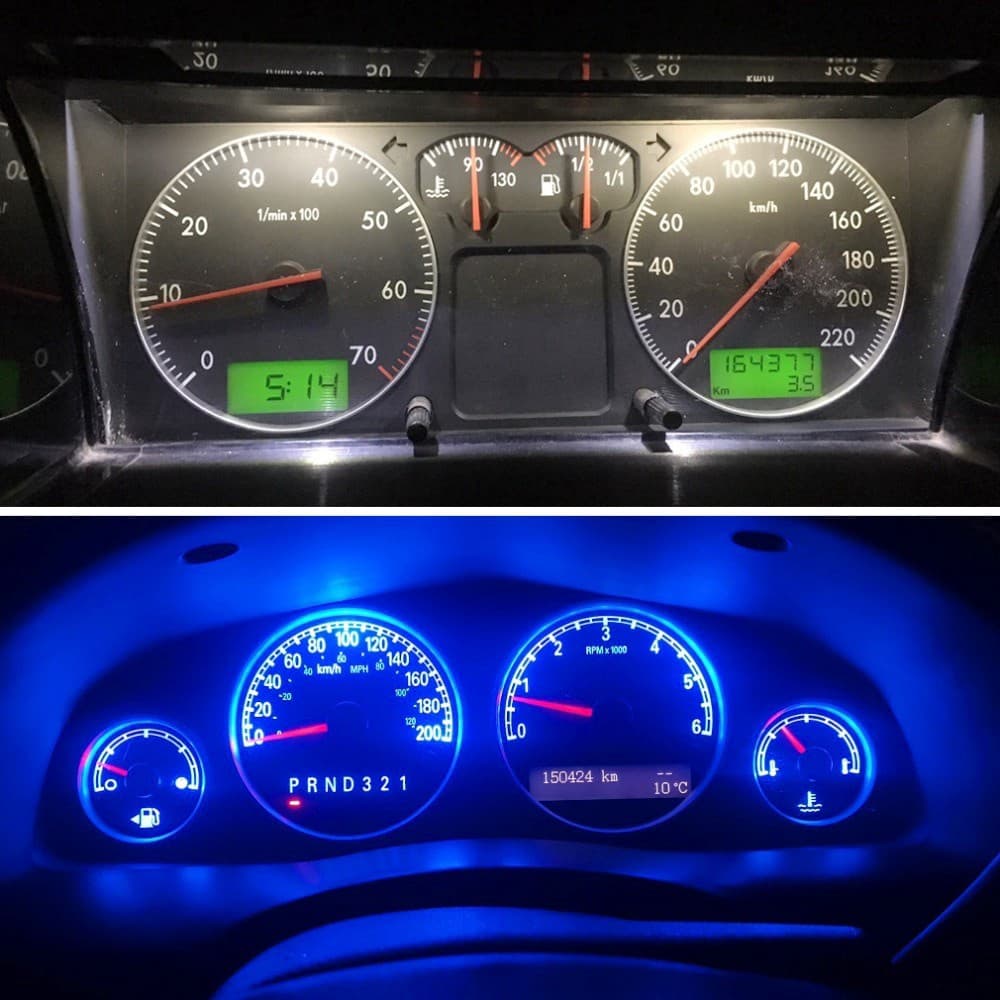 มี7สี หลอดไฟ LED T5 แผงหนัาปัด เรือนไมล์ สวิตช์แอร์ คอนโซล รูปที่ 5