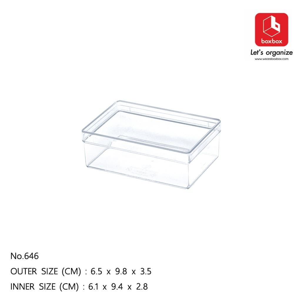 boxbox No.646 L 6.5 x 9.8 x 3.5 ซม.กล่องพลาสติกใสอเนกประสงค์ กล่องใส่นามบัตร เครื่องประดับ 1106468 รูปที่ 3