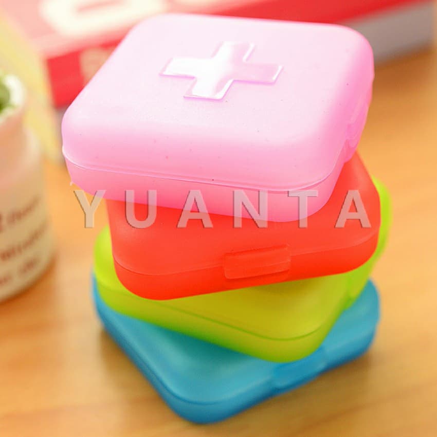 YUANTA กล่องยา มินิ กล่องสีสันลูกกวาด หลายช่อง กล่องเก็บยา กล่องยาแบบพกพา Cross-packing pill รูปที่ 2