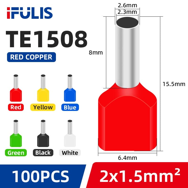 Te0508 TE1508 TE2508 ขั้วต่อสายไฟ มีฉนวนกันความร้อน รูปที่ 7