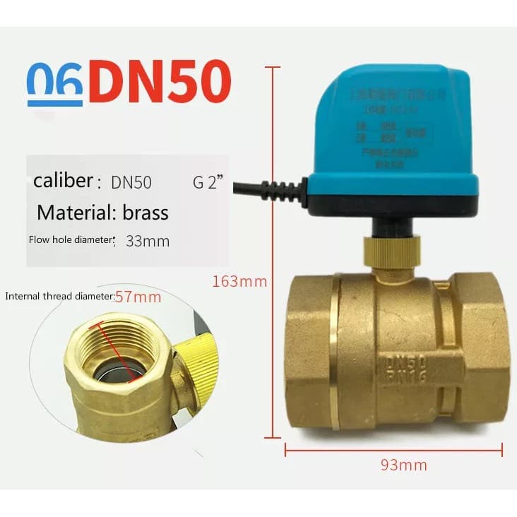 วาล์ว มอเตอร์วาล์ว บอลวาล์ว 2 สาย เปิดได้ไม่ต้องอาศัยแรงดันนำ้ ทองเหลือง Ball Valve ปกติปิด จ่ายไฟเปิด หยุดจ่ายไฟ รูปที่ 2