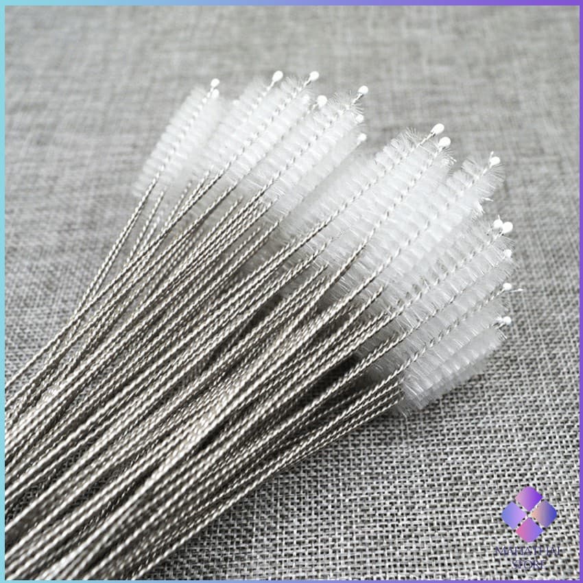 MahaThai แปรงล้างหลอดดูด จุกนม ขนไนล่อน ไม่ทำให้เป็นรอย Stainless steel soft straw straw brush รูปที่ 6