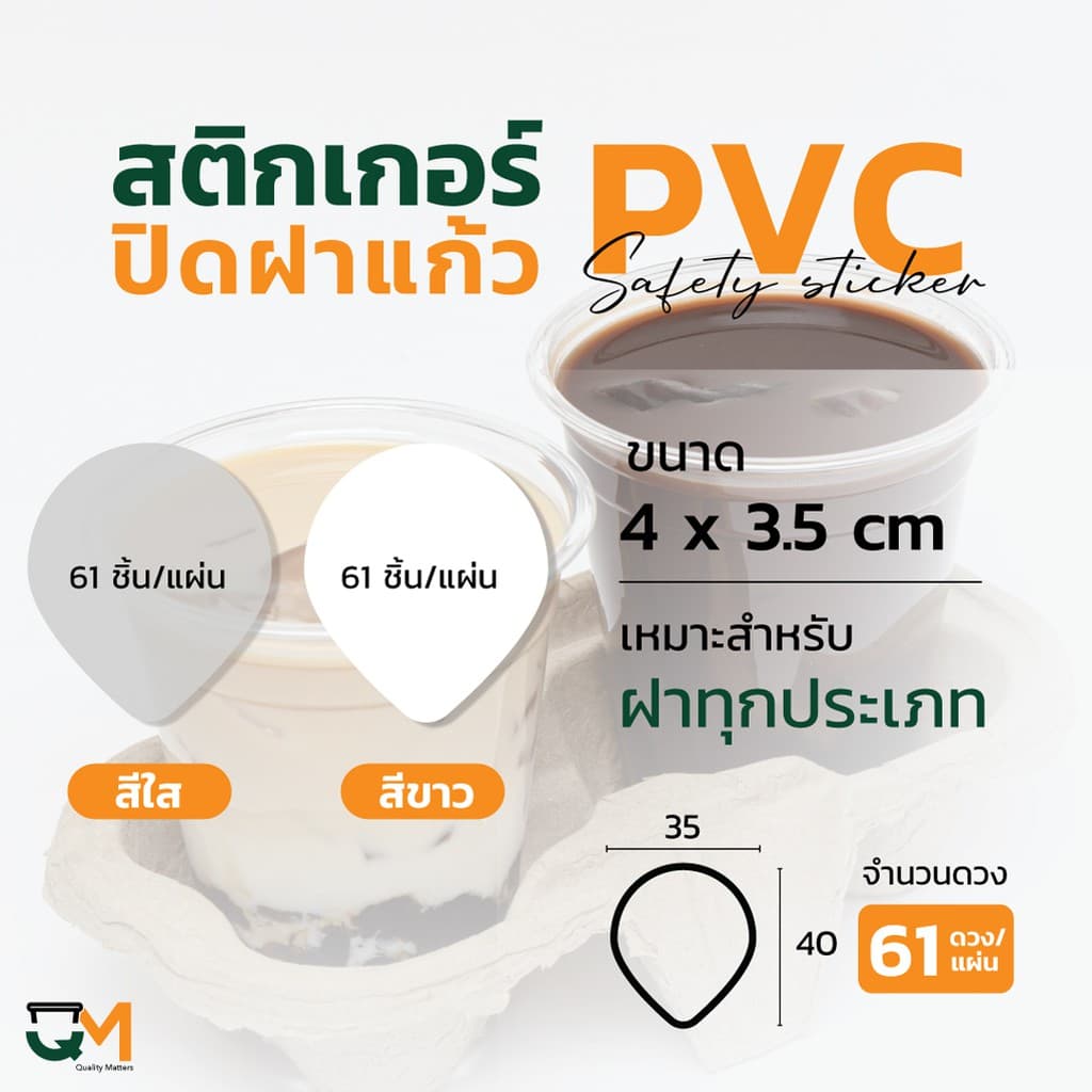 สติกเกอร์ปิดฝาแก้ว สติกเกอร์กันหก หยดน้ำ รูปที่ 1