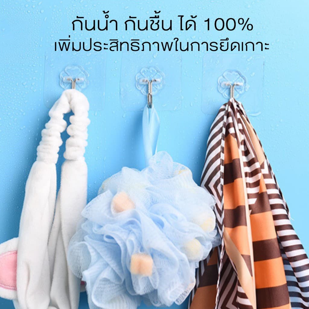 ขั้นต่ำ 5ชิ้น รุ่นติดปูนได้ ติดได้ทุกพื้นผิวผนัง ตะขอแขวนติดผนัง ตะขอแปะผนัง ตะขออเนกประสงค์ ตะขอแขวน ตะขอแขวนติดผนัง รูปที่ 5
