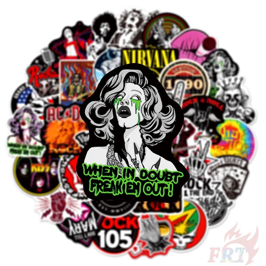 HipHop Rock Band - Rock & Roll Series 02 Stickers 50Pcs/Set DIY Fashion Waterproof Doodle Decals Stickersc รูปที่ 7