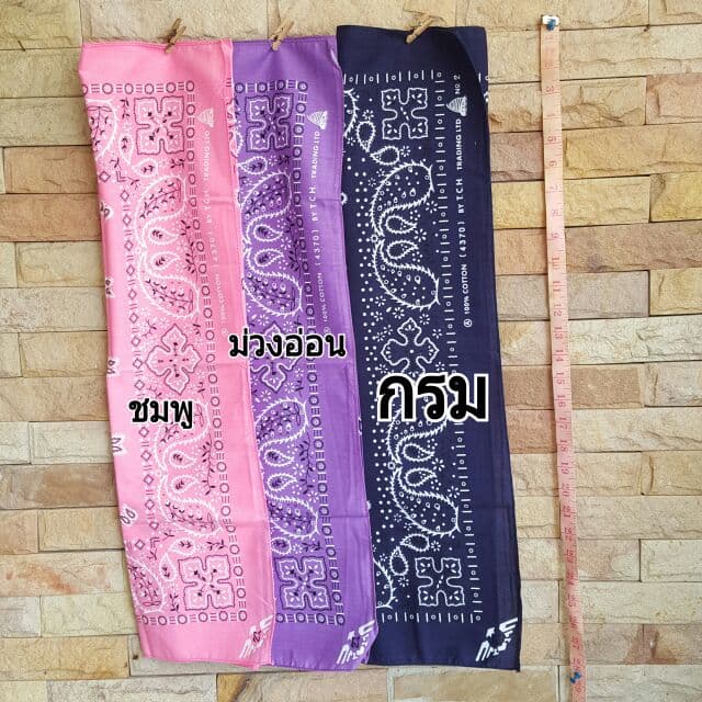 ผ้าเช็ดหน้าผืนใหญ่ ห้อยคอ โพกศรีษะ ผูกเสื้อเกาะอกได้i รูปที่ 2