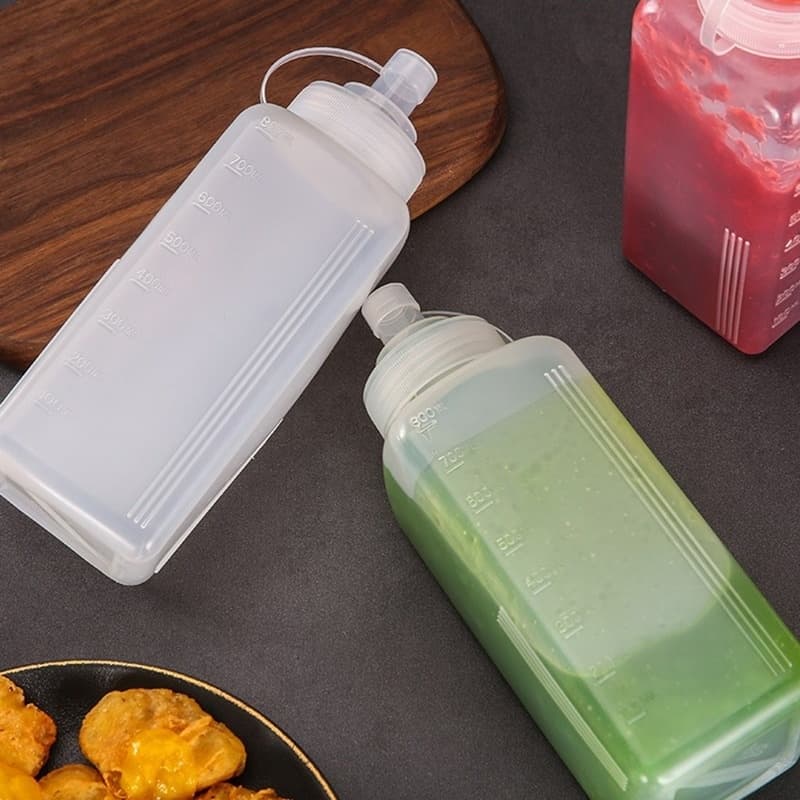 ขวดบีบซอส ขวดใส่น้ำเชื่อม ขวดบีบน้ํามันซอส 800/1000ml ขวดปรุงรสพลาสติกพร้อมฝาปิด ขวดใส่ซอส สําหรับห้องครัว รูปที่ 7