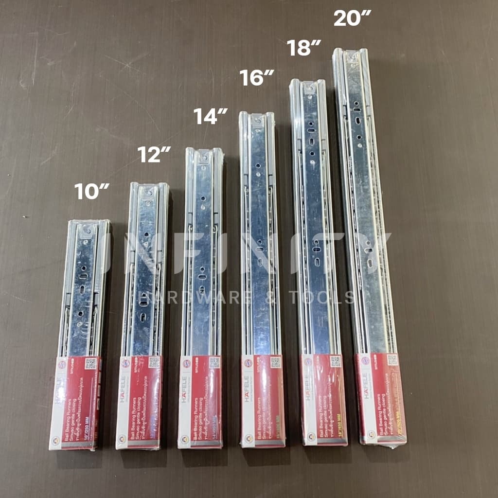 Hafele รางลิ้นชัก 2 ตอน ระบบ Soft Close เปิด-ปิดแบบนุ่มนวล ขนาด 10"-20" รูปที่ 4